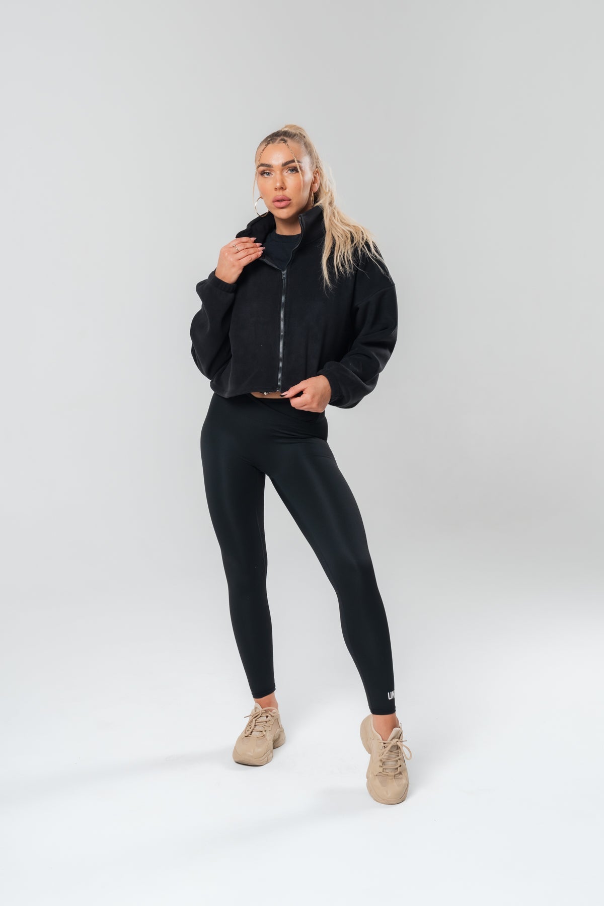 Cotton Zip Up X Black