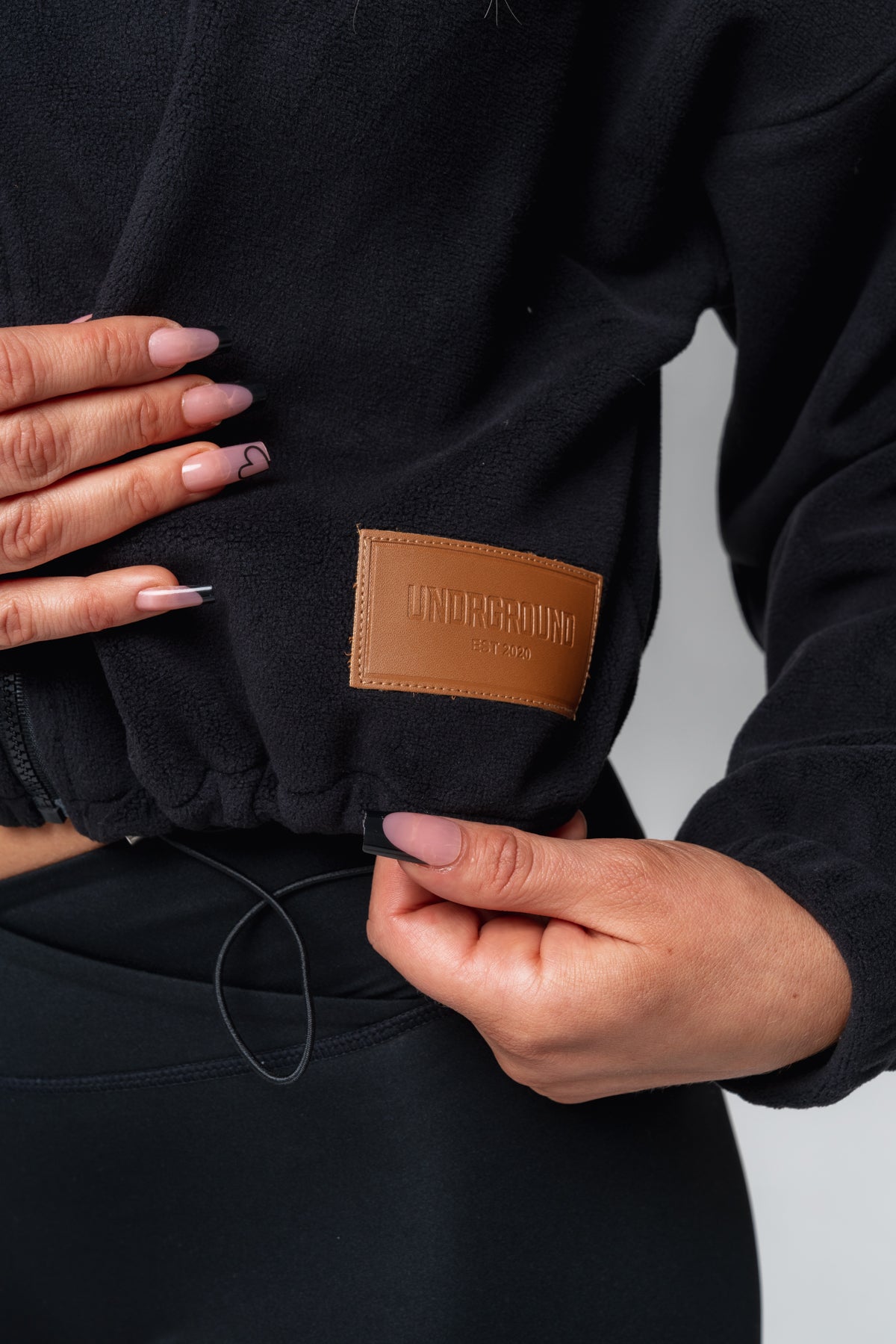 Cotton Zip Up X Black