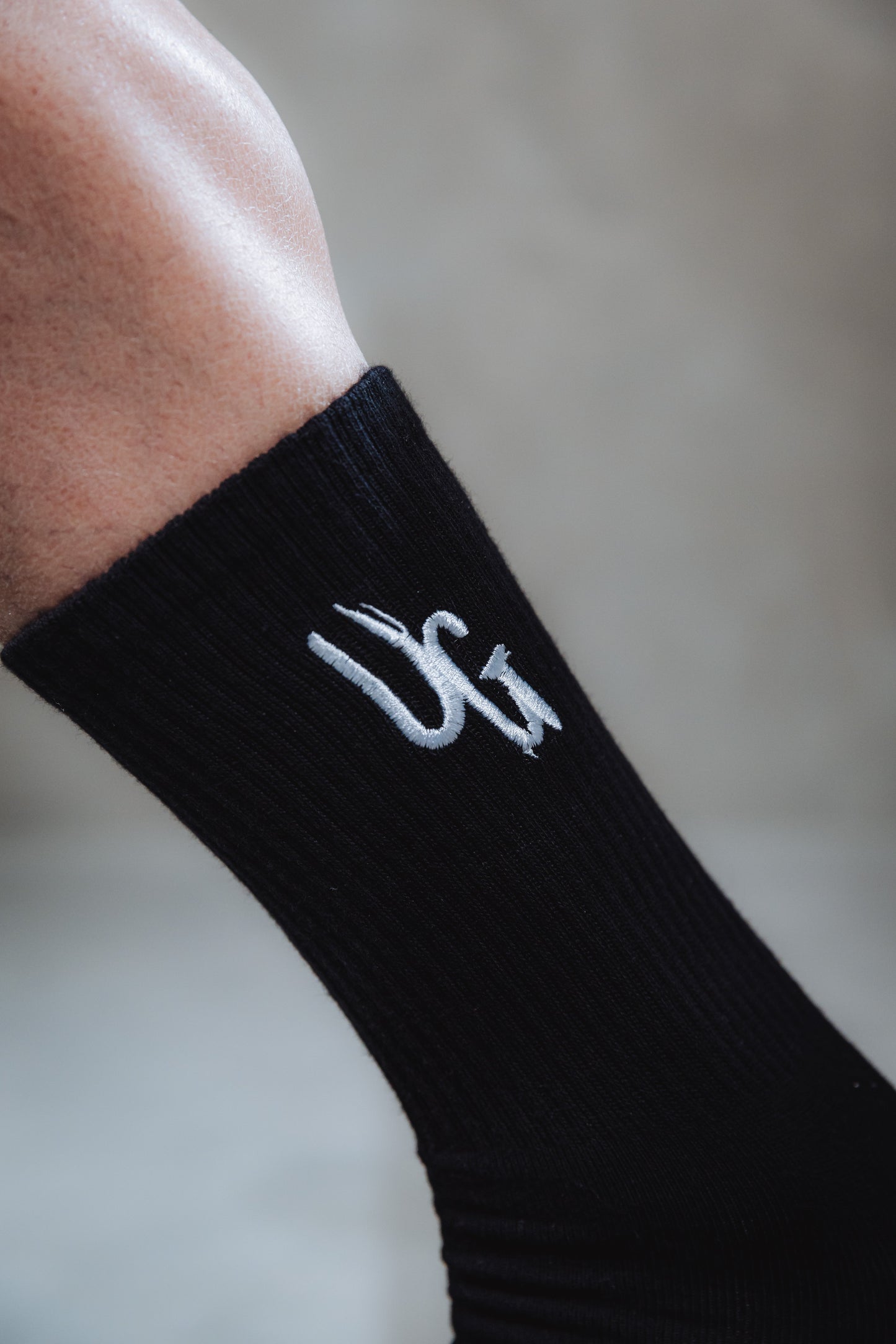 Black UG Logo Mid-High Socks