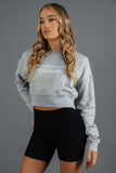 Crop Loose Fit Crew Jumper Grey on Grey