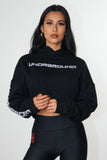 Loose Fit Crop Hoodie Black/Blue