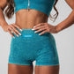 Teal Ribbed Shorts