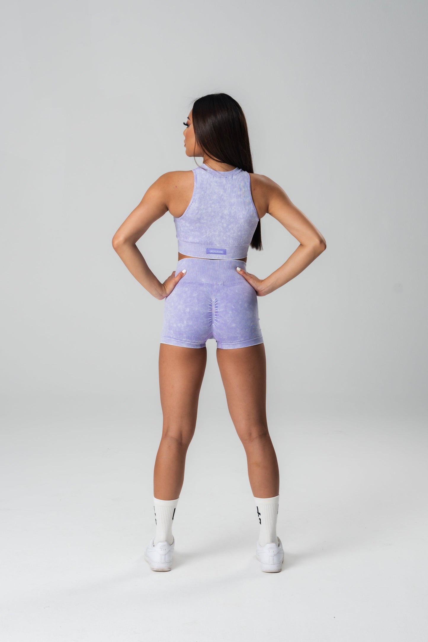 Lilac Ribbed Shorts