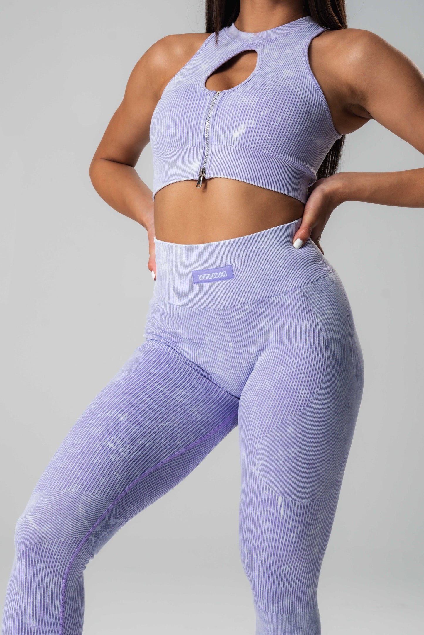 Lilac Ribbed Leggings