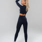 Black Long Sleeve Zip Crop