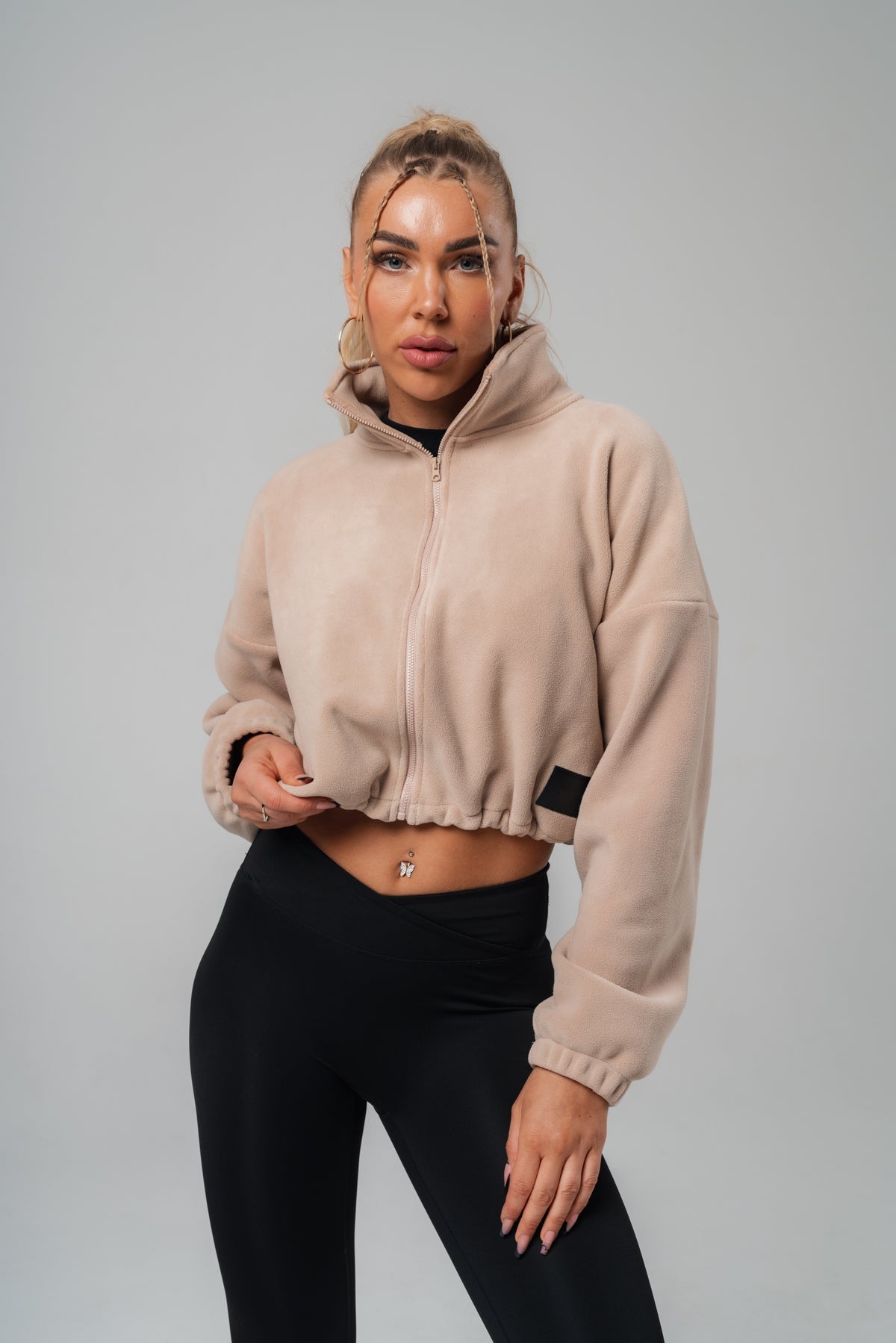 Cotton Zip Up X Nude